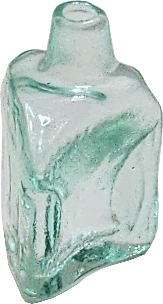 Dollhouse Sea Glass Green Triangle Bottle 1:12 Scale Miniature Decoration Drinks