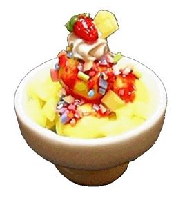 Dollhouse Banana Sundae in Bowl 1:12 Scale Miniature Food Dessert Kitchen