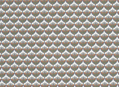 Dollhouse Wallpaper Art Nouveau 3 Sheets White Green Gold 1:12 Scale