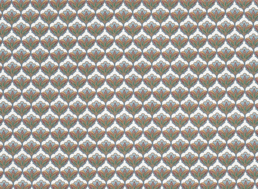 Dollhouse Wallpaper Art Nouveau 3 Sheets White Green Gold 1:12 Scale