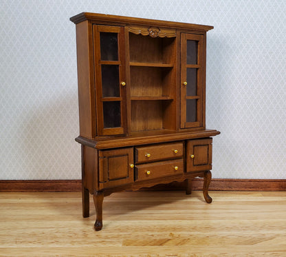 Dollhouse Hutch Cabinet Queen Anne Style Wood 1:12 Scale Miniature Furniture
