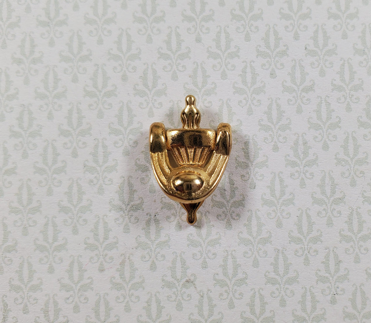 Dollhouse Door Knocker Gold Painted Brass Metal Movable 1:12 Scale Miniature