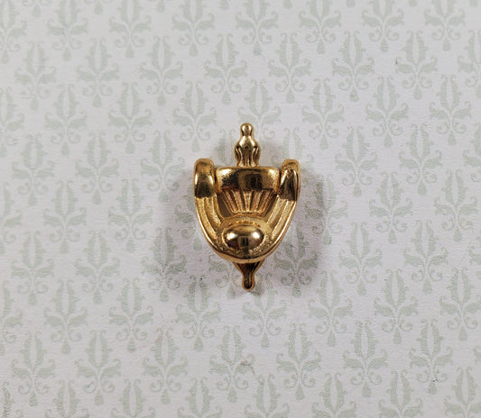Dollhouse Door Knocker Gold Painted Brass Metal Movable 1:12 Scale Miniature