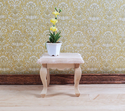 Dollhouse Side or End Table Curvy Top Fancy 1:12 Scale Furniture Unpainted Wood