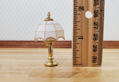 NON-Working Dollhouse Table Lamp White & Gold 1:12 Scale Miniature