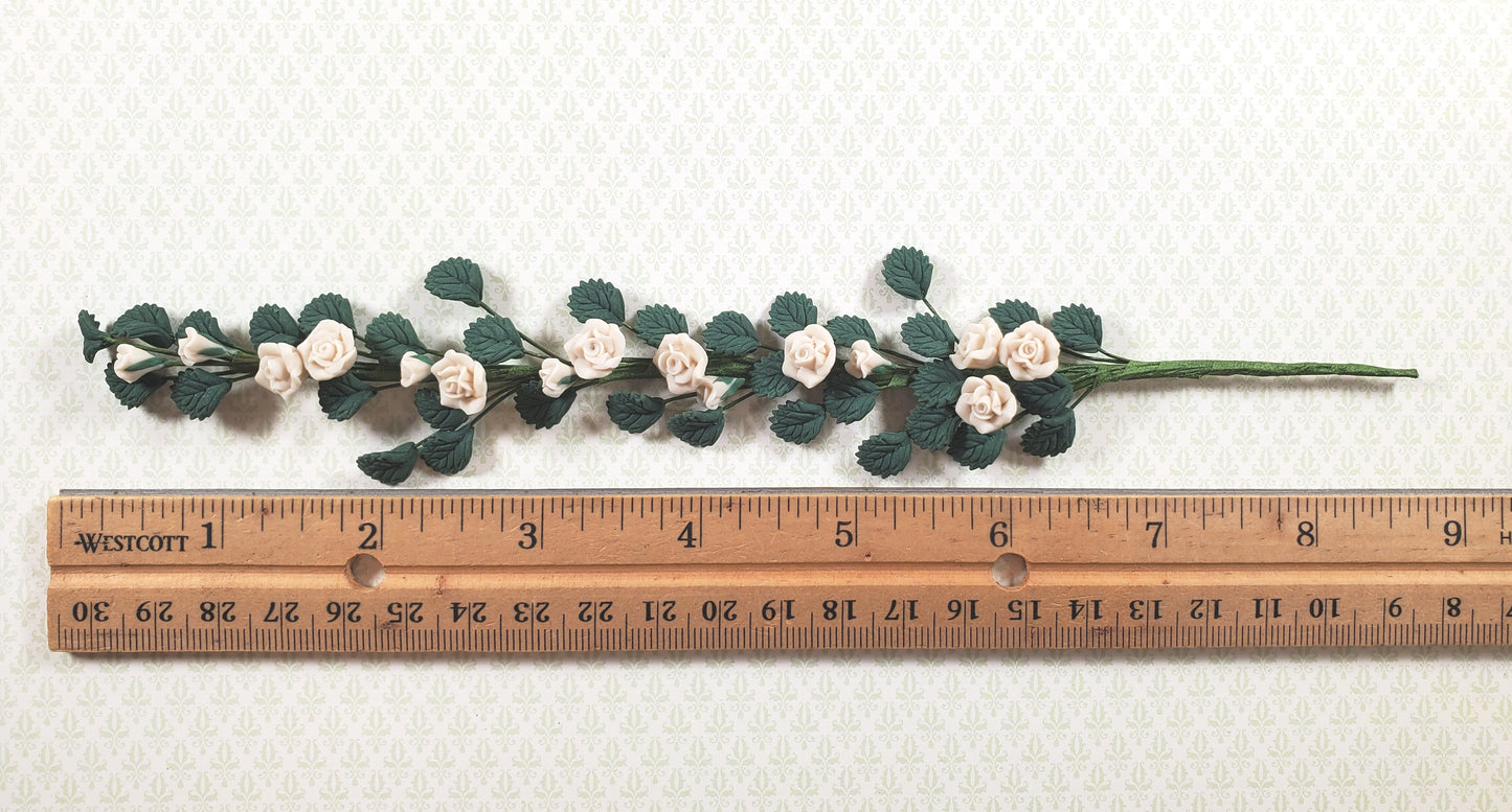 Dollhouse White Climbing Rose Vine 1:12 Scale Miniature Garden Plants Flowers