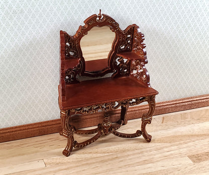 Dollhouse Vanity Dressing Table Walnut Finish 1:12 Scale by Hansson Miniatures