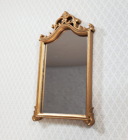 JBM Dollhouse Mirror Gold Finish Louis XV Rococo Style 1:12 Scale Miniature