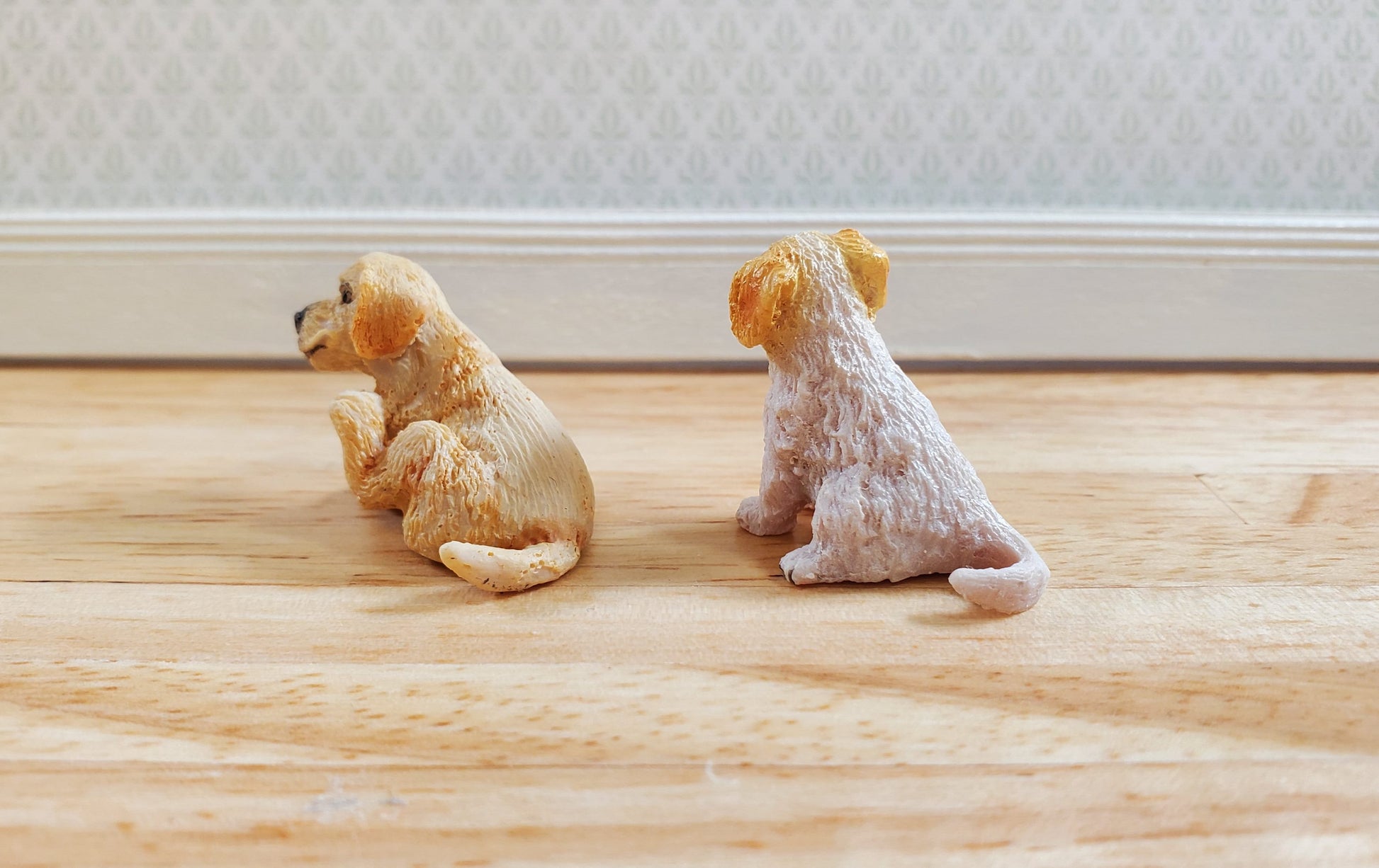 Puppy Dogs Set of 2 Puppies by Falcon Miniatures 1:12 Scale