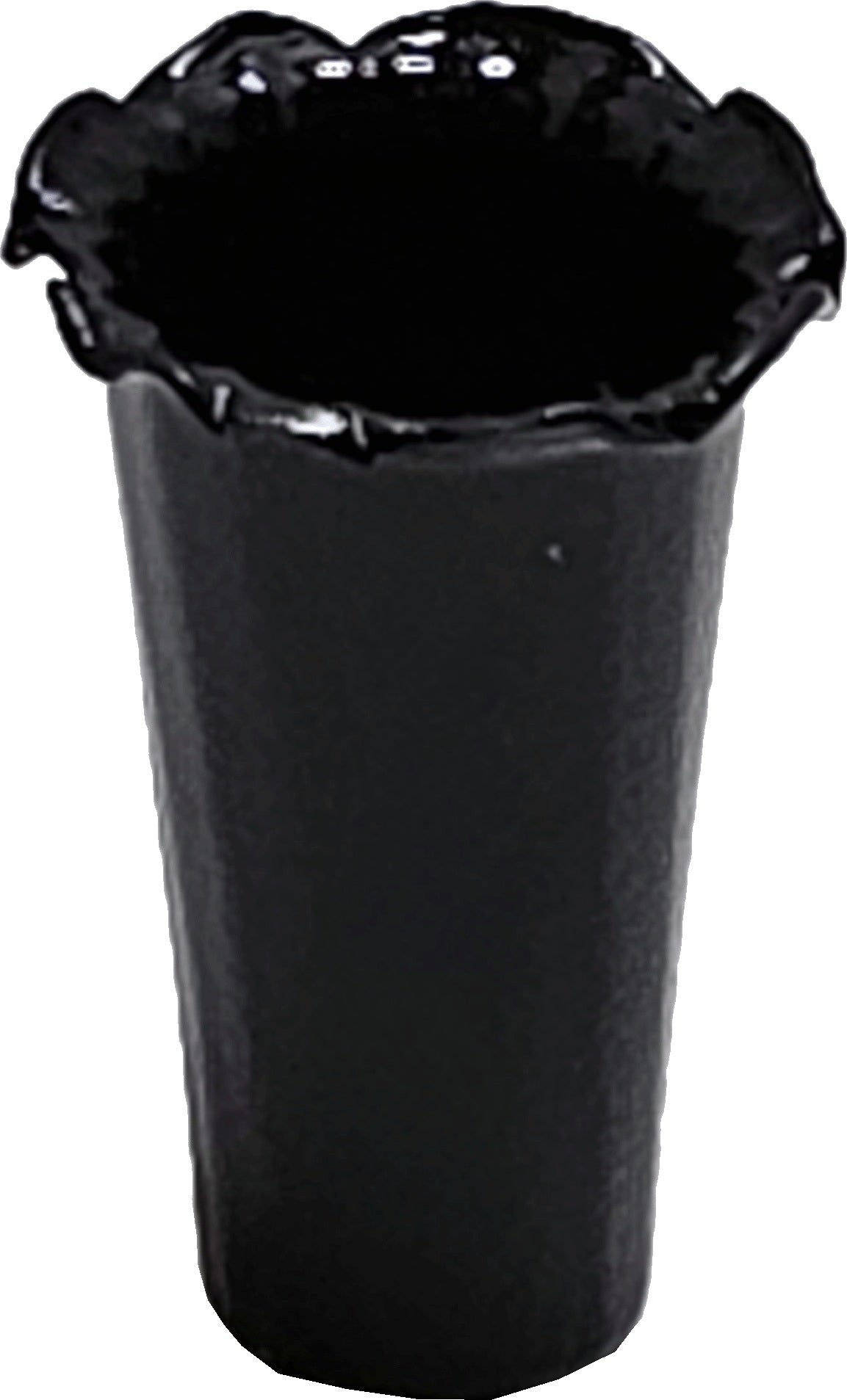 Dollhouse Black Fluted Glass Vase 1:12 Scale Miniature Decoration Flowers