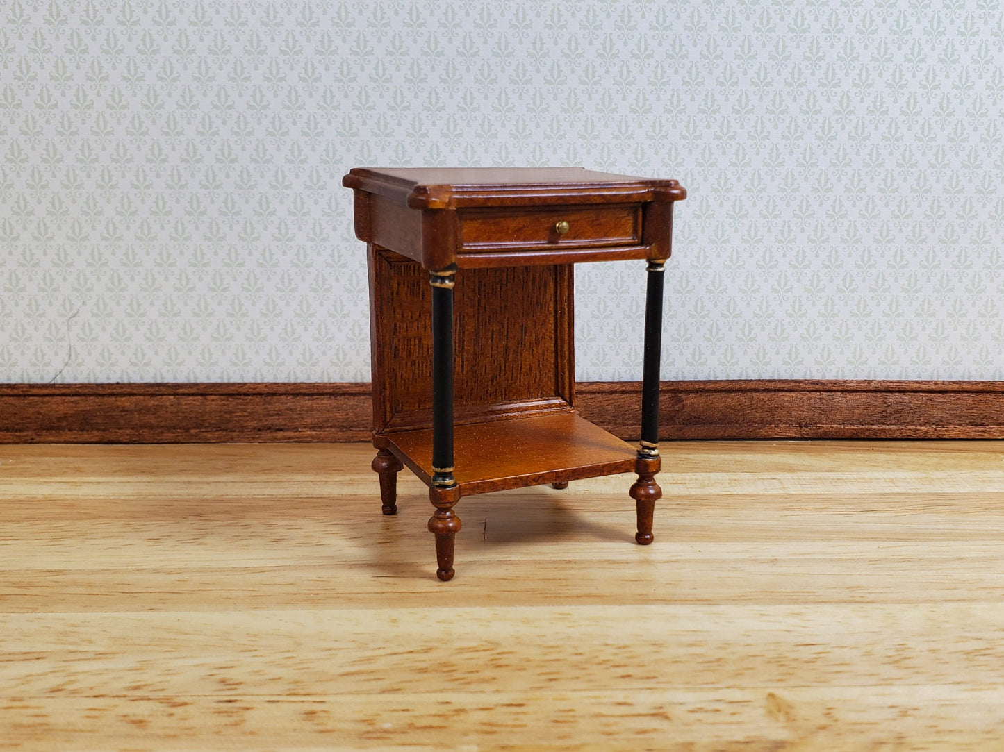 Dollhouse Side Table with Drawer Regency Style 1:12 Scale Hansson's Miniatures