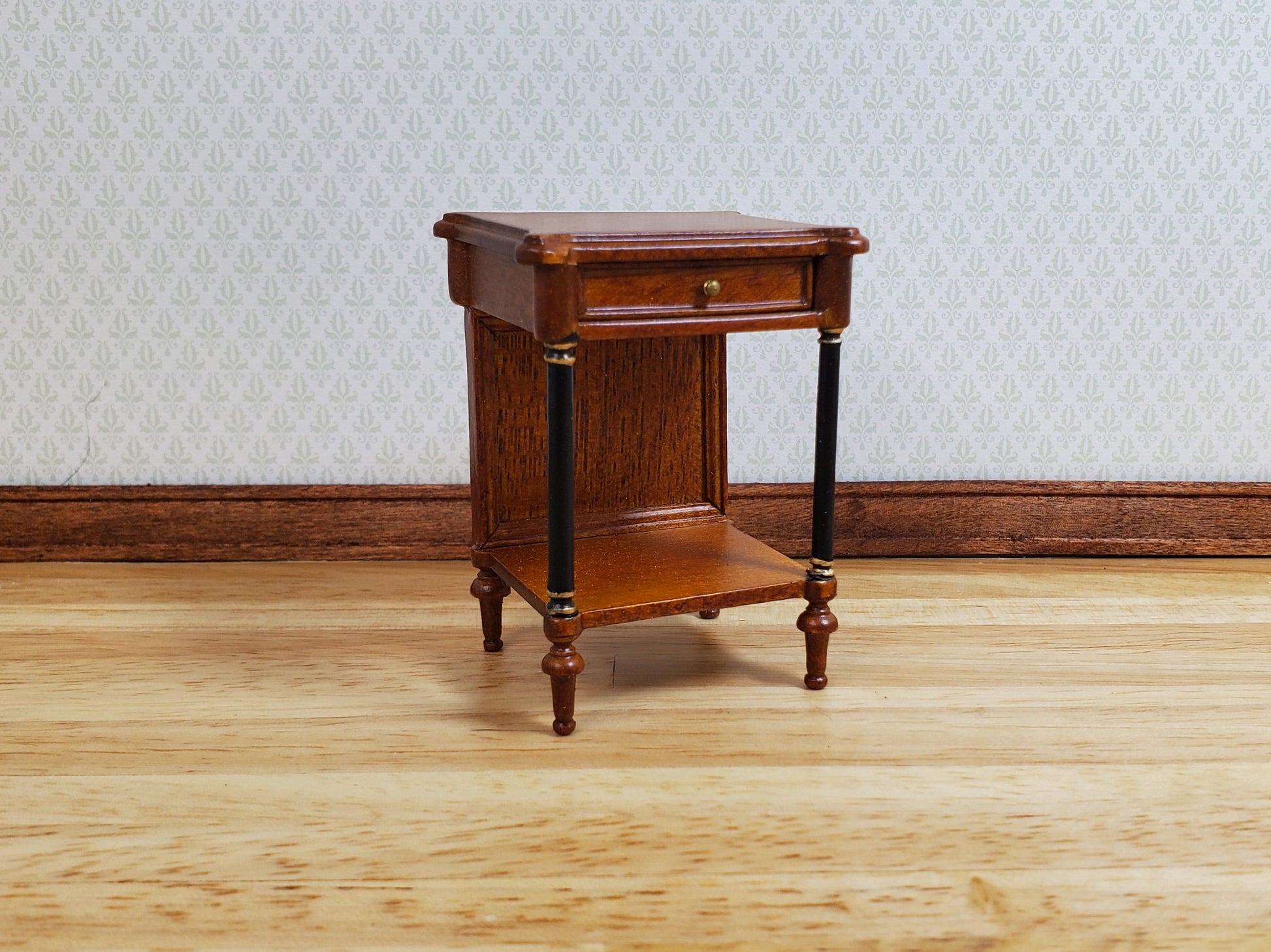 Dollhouse Side Table with Drawer Regency Style 1:12 Scale Hansson's Miniatures