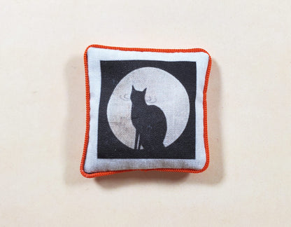 Dollhouse Halloween Black Cat Pillow Handmade 1:12 Scale Miniature 1 1/2"