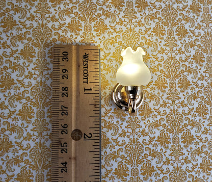 Dollhouse Battery Light Single Tulip Sconce Wand Operated 1:12 Scale Miniature