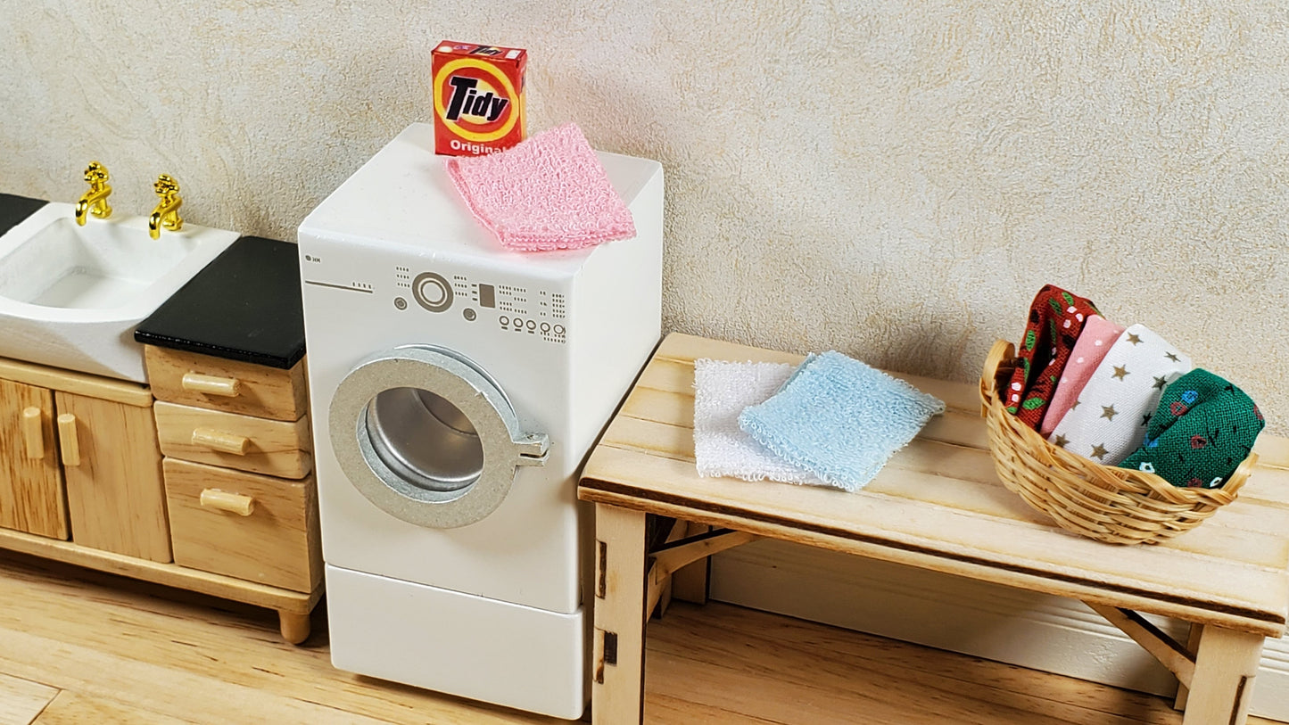 Dollhouse Towels Pink White Blue Set of 3 1:12 Scale Miniature Bathroom