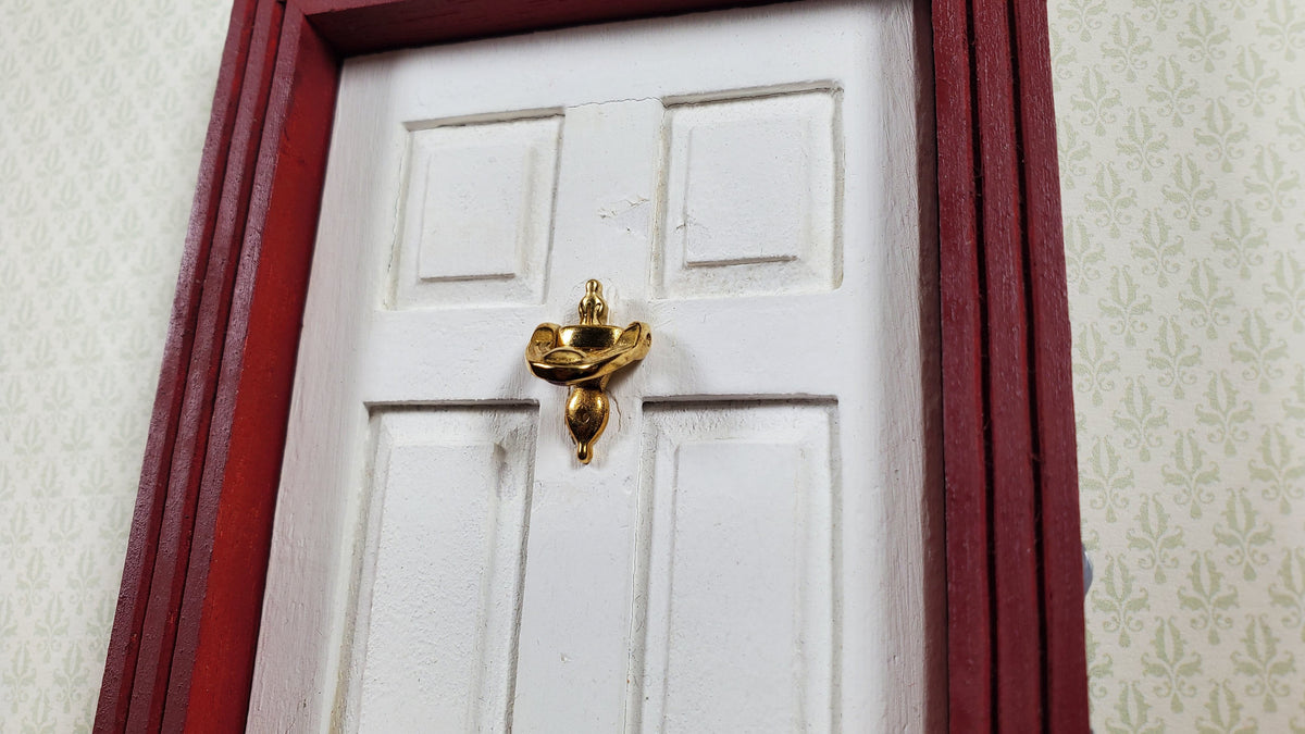 Dollhouse Door Knocker Gold Painted Brass Metal Movable 1:12 Scale Miniature