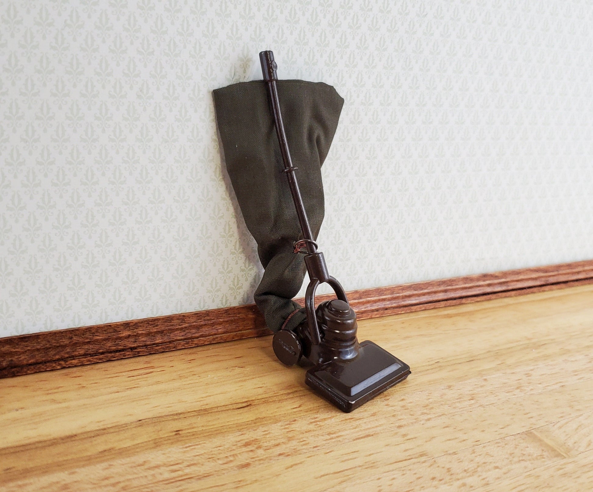 Dollhouse Vacuum Upright with Bag Vintage 1930s Style Metal 1:12 Scale Miniature