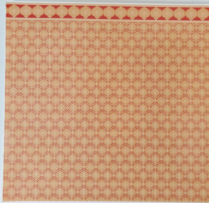 Dollhouse Wallpaper World Model Orange & Beige 1:12 Scale Flower Bursts