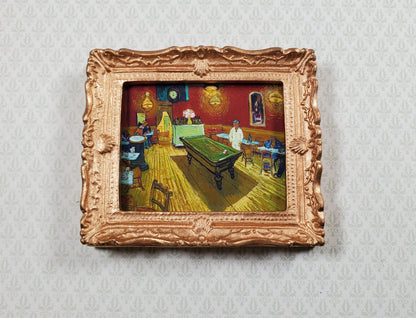 Miniature Vincent Van Gogh Framed Print The Night Cafe 1:12 Scale Bar Pool Table