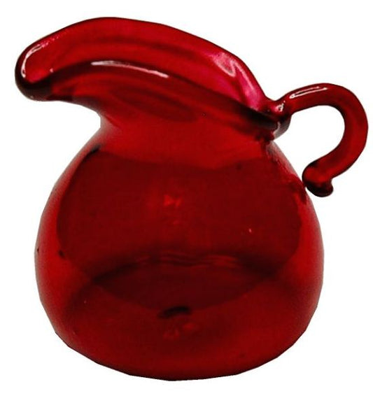 Dollhouse Red Glass Water Pitcher 1:12 Scale Miniature Kitchen Decoration