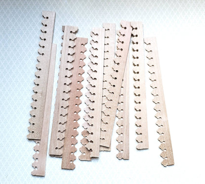 Dollhouse Miniatures Trim Gothic Fleur Style Molding 5/8" x 6" 10 Pieces Scrap Trim 1:12 Scale