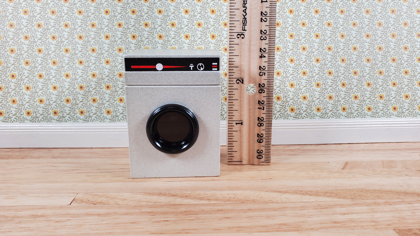 Dollhouse Dryer in Silver Modern Front Load 1:12 Scale Modern Miniature Furniture
