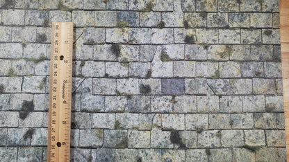 Dollhouse Light Slate Roofing Weathered Moss Sheet Embossed 1:12 Scale Shingles