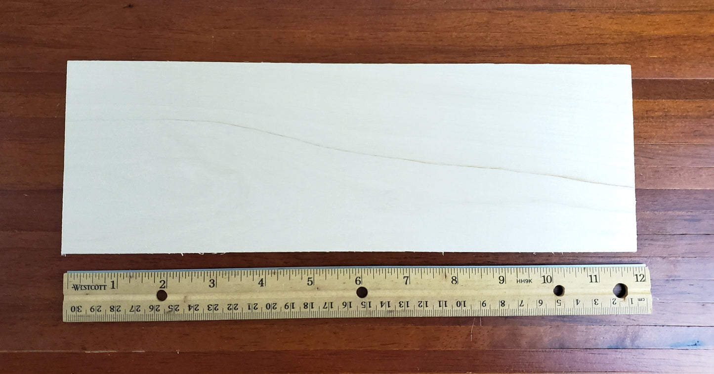 Basswood Sheet Plank Thin 1/16" Thick x 4" Wide x 12" long Kiln Dried Woodworking