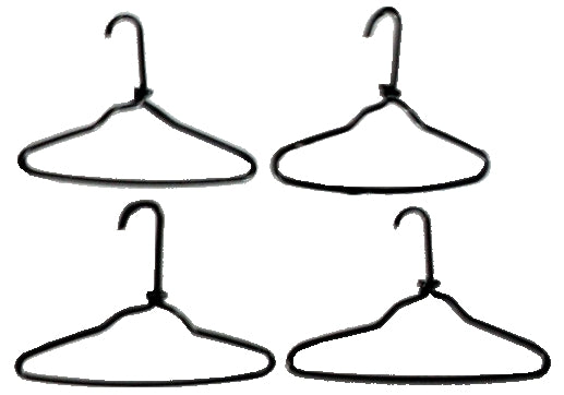 Dollhouse Black Clothes Hangers Set of 4 1:12 Scale Miniature Accessory