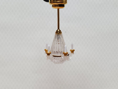 Dollhouse Chandelier Ceiling Light with Candles Battery Operated 1:12 Scale