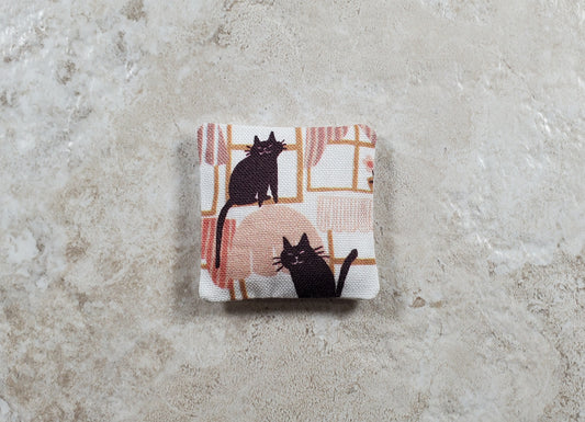 Dollhouse Miniature Black Cats in Window 1:12 Scale 1 1/2"