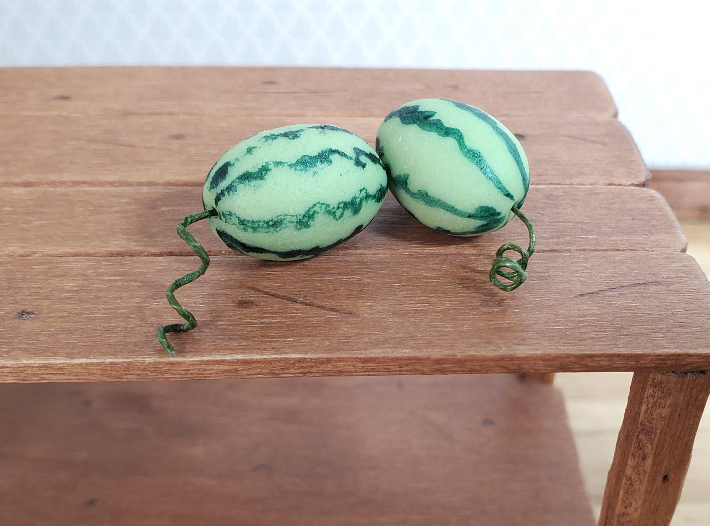 Dollhouse Watermelon Set of 2 1:12 Scale Miniature Kitchen Food Fruit Grocery