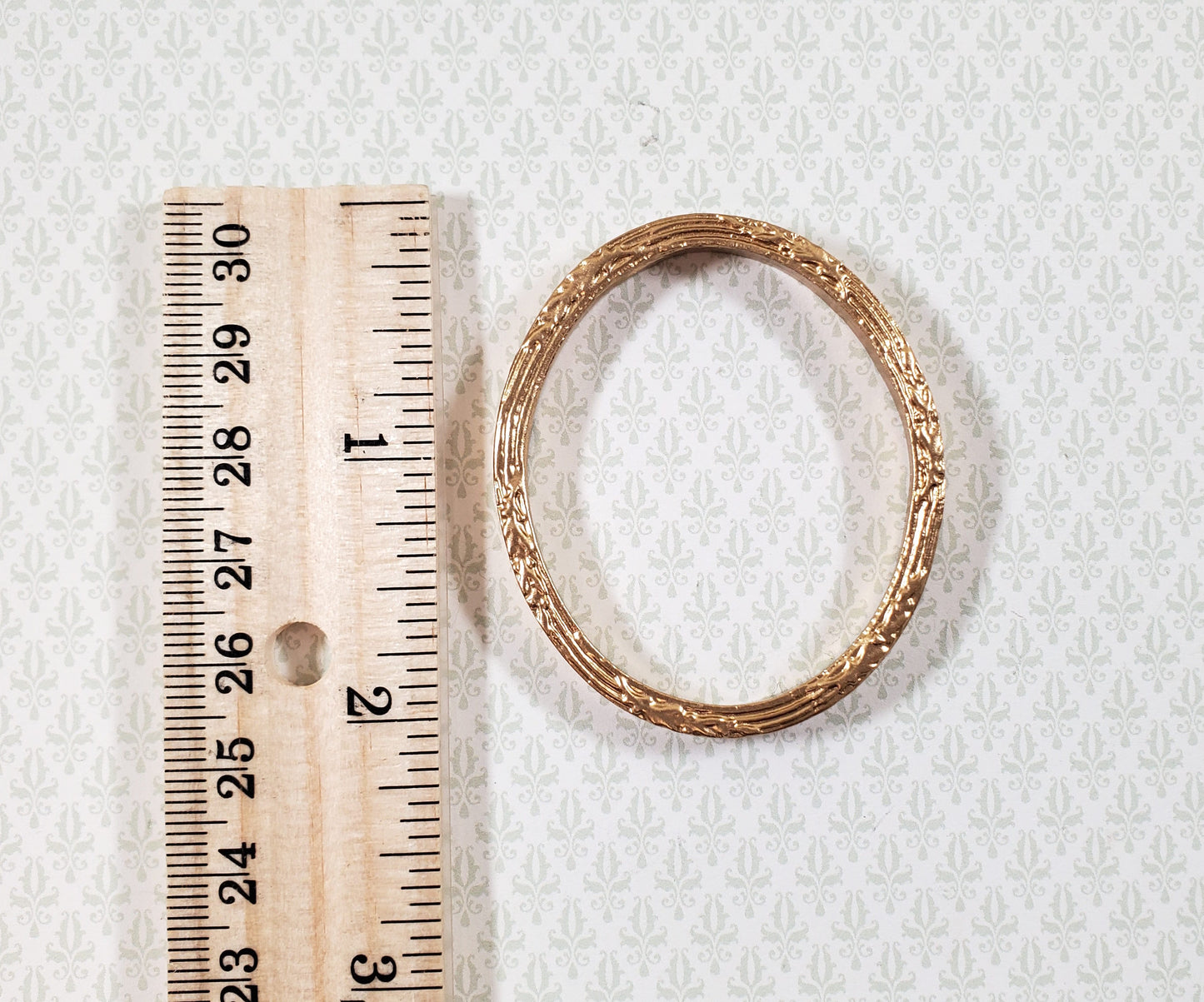 Dollhouse Oval Picture Frame Gold for Paintings Medium Size Miniature