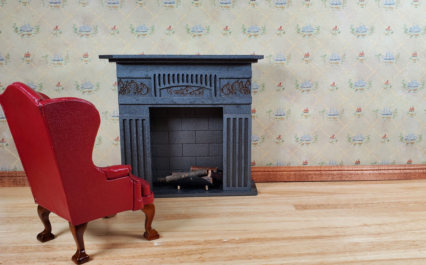 Dollhouse Wallpaper 3 Sheets Colonial Clipper Ships 1:12 Scale Miniature