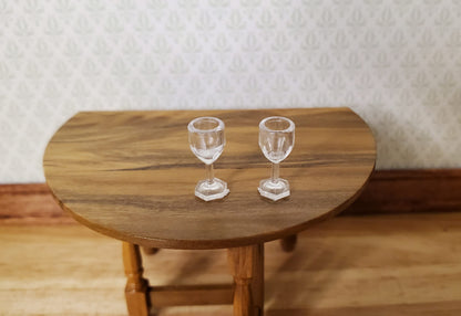 Dollhouse HALF SCALE Cut Stemware Wine Glasses Fancy x2 plastic 1:24