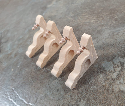 Dollhouse Wood Corbels or Brackets 1:12 Scale 1 1/4" Tall Set of 4 Houseworks