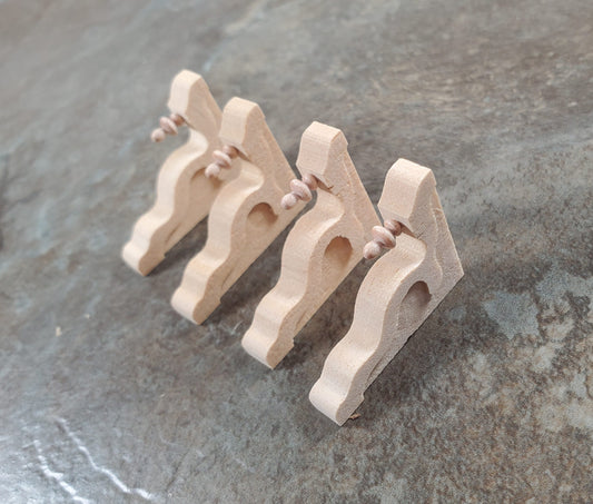 Dollhouse Wood Corbels or Brackets 1:12 Scale 1 1/4" Tall Set of 4 Houseworks