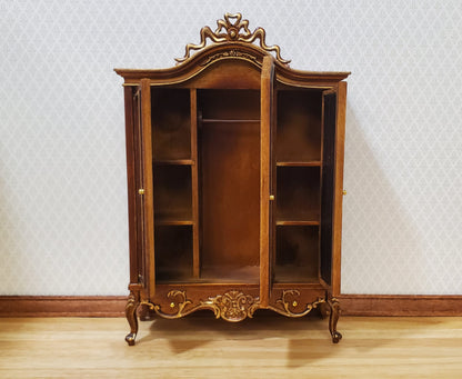 JBM Dollhouse Wardrobe Mirrored Closet Victorian Style 1:12 Scale Furniture