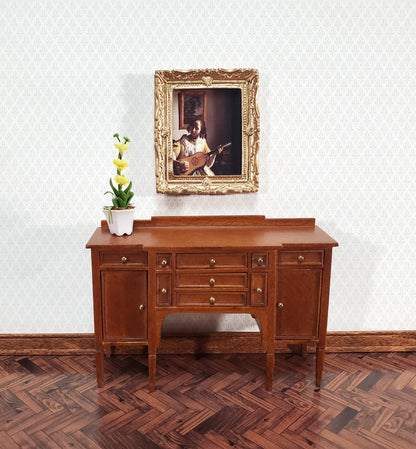Miniature Vermeer Framed Print The Guitar Player 1:12 Scale Dollhouse Decor