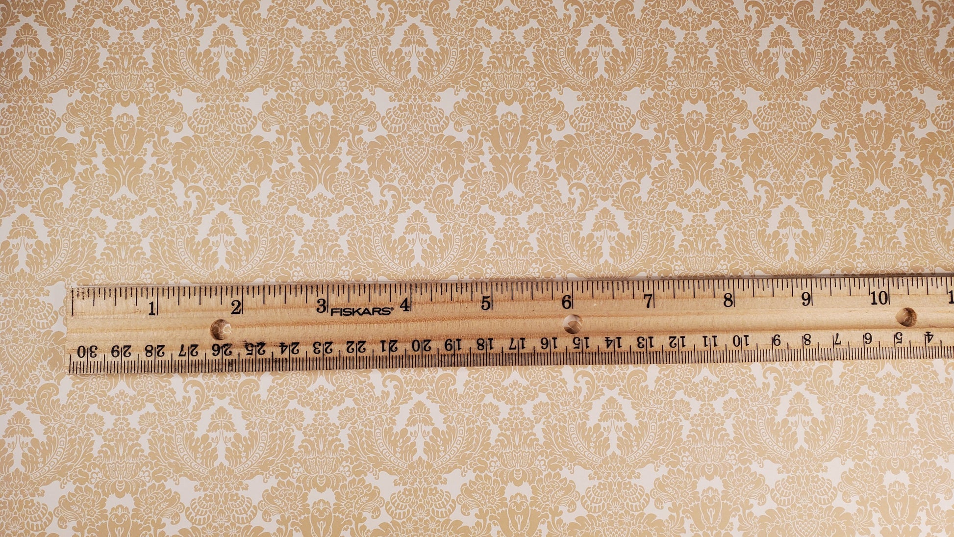 Dollhouse Wallpaper Warwickshire Damask Gold Bradbury & Bradbury 1:12 Scale