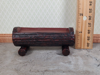 Dollhouse Log Planter Stand Ceramic 1:12 Scale Miniature Garden Flowers Plants