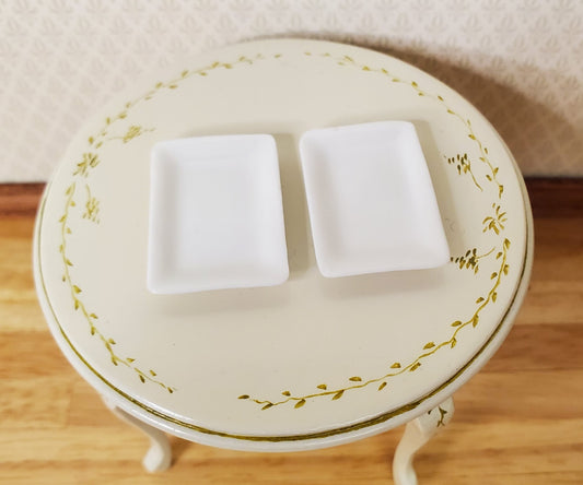 Dollhouse Tray White Ceramic Set of 2 1:12 Scale Miniature Dishes