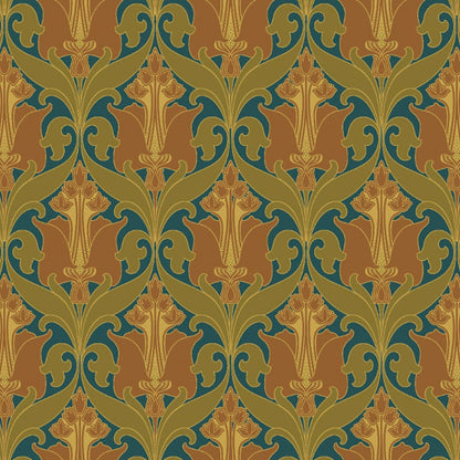 Dollhouse Wallpaper Kingsbury Art Nouveau Bradbury & Bradbury 1:12 Scale