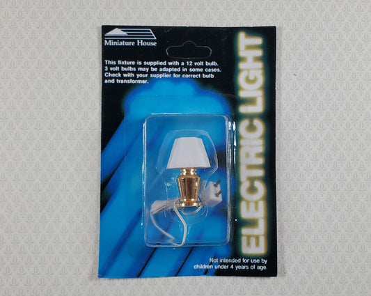 Dollhouse Small Table Lamp Electric Light 12 Volt Plug In 1:12 Scale Miniature