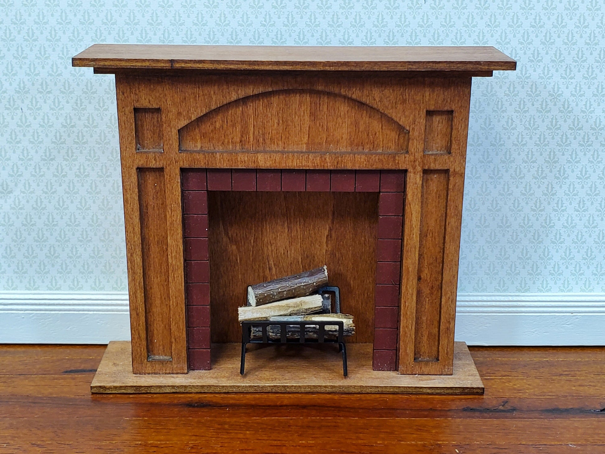 Dollhouse Fireplace Grate Log Rack Black Metal 1:12 Scale Miniature