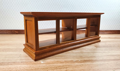 Dollhouse Low Display Counter for Bakery Store or Shop 1:12 Scale Walnut Finish