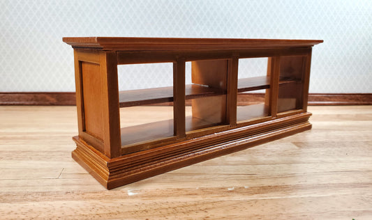 Dollhouse Low Display Counter for Bakery Store or Shop 1:12 Scale Walnut Finish