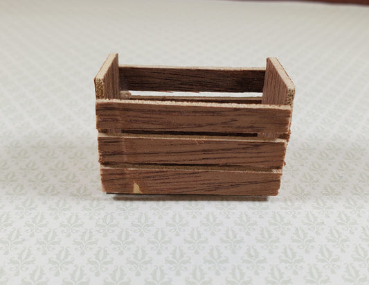 Dollhouse Tall Rustic Wood Produce Crate 1:12 Scale Miniature