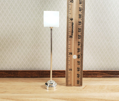 Dollhouse Miniature Battery Light Modern Floor Lamp Silver 1:12 Scale