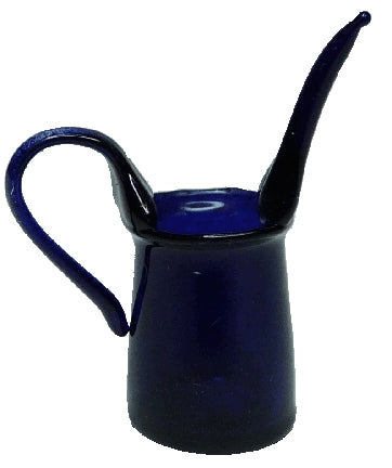 Dollhouse Long Spouted Glass Pitcher Cobalt Blue 1:12 Scale Miniature Kitchen